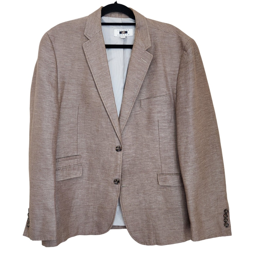 Joseph‎ Abboud Summer Spring Linen Cotton Sport Coat Men's XXL Brown Two Button